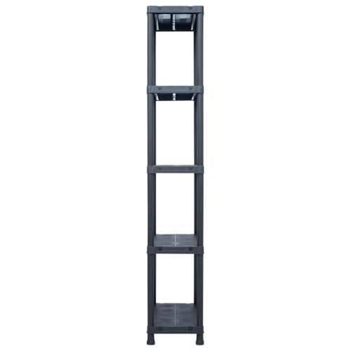 Stalak za pohranu crni 125 kg 60 x 30 x 180 cm plastični - 60 x 30 x 180 cm 1 Cijena