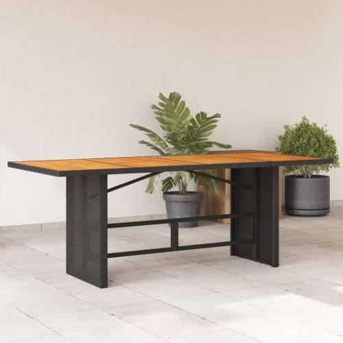 Vrtni stol s pločom od drva bagrema crni 190x80x75 cm poliratan - Crna 1 bagrem Cijena