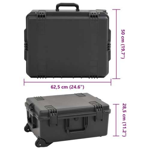 Prijenosni kovčeg crni 62,5 x 50 x 28,5 cm PP - 62.5 x 50 x 28.5 cm Cijena