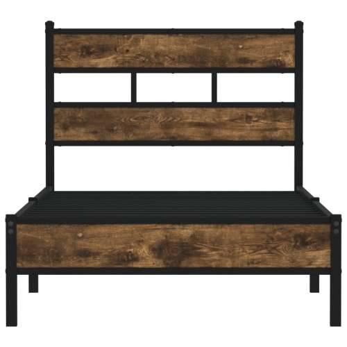 Okvir kreveta bez madraca s uzglavljem boja hrasta 107x203 cm - Dimljeni hrast 107 x 203 cm s uzglavljem i niskim podnožjem Cijena