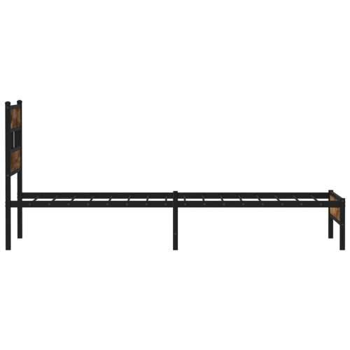 Okvir kreveta bez madraca s uzglavljem boja hrasta 107x203 cm - Dimljeni hrast 107 x 203 cm s uzglavljem i niskim podnožjem Cijena