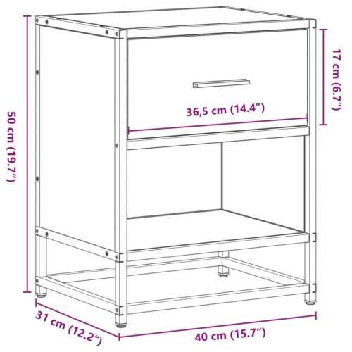 Noćni ormarić boja hrasta 40x31x50 cm konstruirano drvo - Dimljeni hrast 1 Cijena