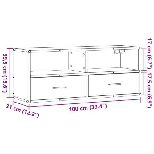 TV ormarić boja hrasta sonome 100x31x39,5 cm konstruirano drvo - Sivi hrast sonoma 1 100 cm Cijena