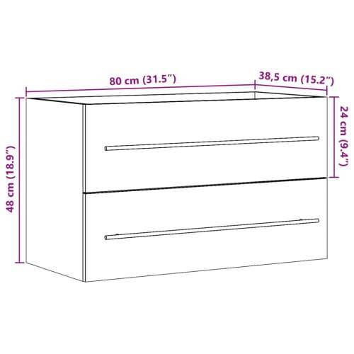 Ormarić za Lavabo - Umivaonik boja drva 80x38,5x48 cm konstruirano drvo - sonoma hrast 80 x 38.5 x 48 cm 1 Cijena