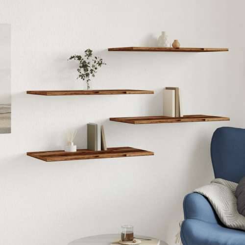 Zidne police 4kom boja staro drvo 60x30x1,5cm konstruirano drvo - Staro drvo 60 x 30 x 1.5 cm 4 Cijena