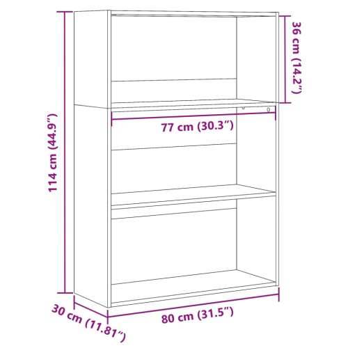 Regal za knjige bijeli 80x30x114 cm od konstruiranog drva - Bijela 1 114 cm 80 cm Cijena