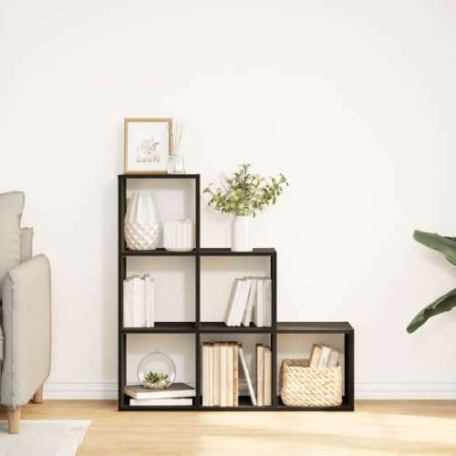 Pregrada / regal za knjige 3 razina crni 99x29x99 cm drveni - Crna 1 99 cm Cijena