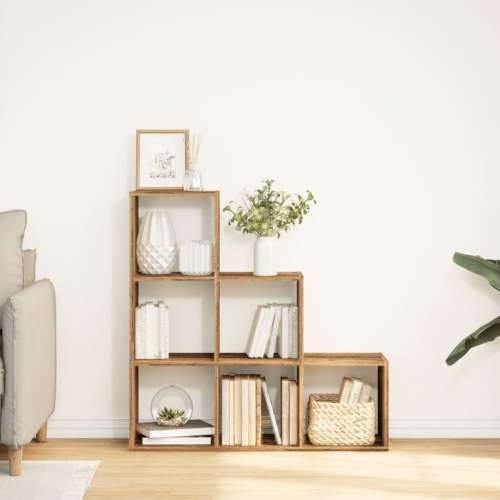 Pregrada / regal za knjige 3 razina boja drva 99x29x99cm drveni - Staro drvo 1 99 cm Cijena