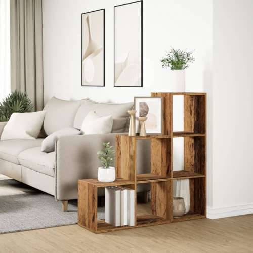 Pregrada / regal za knjige 3 razina boja drva 99x29x99cm drveni - Staro drvo 1 99 cm Cijena