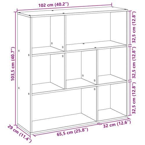 Pregrada / regal za knjige boja hrasta 102x29x103,5 cm drveni - Smeđi hrast 1 103.5 cm 102 cm Cijena