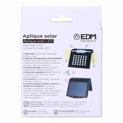 Rasvjetna tijela za zid EDM 31847 Crna 2 W 220 lm Senzor Pokreta Solarno (6500 K) Cijena