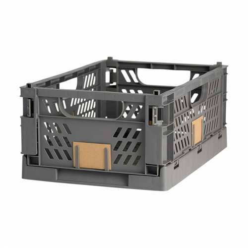 Set Složivih Kutija za Pospremanje Tamno sivo 50 x 33 x 25 cm Cijena