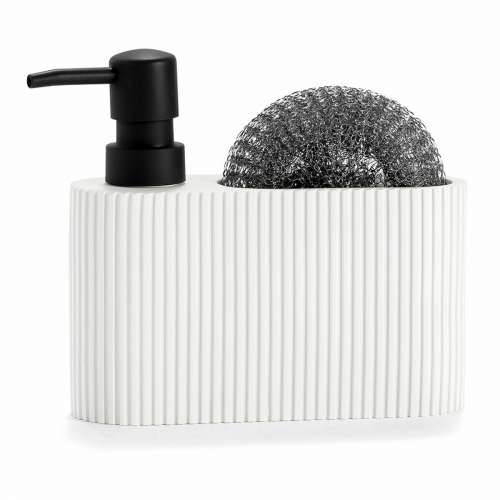 Dozator sapuna za sudoper 2 u 1 Andrea House CC71086 Smola Polirezin 16 x 5 x 15 cm Drôtenka Bijela Cijena