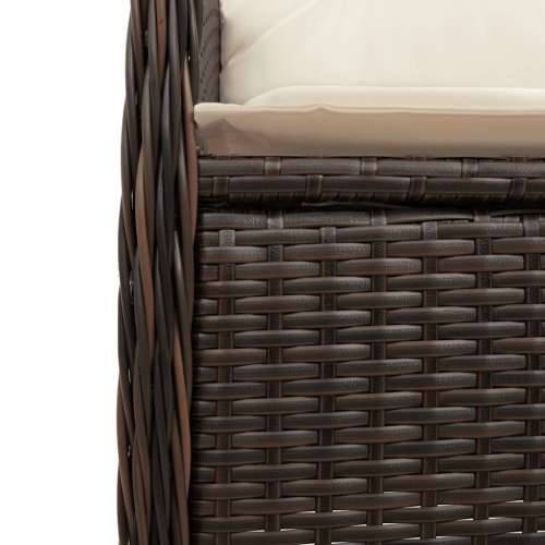 9-dijelni vrtni bistro set od poliratana s jastucima smeđi - 190 x 80 x 75 cm Bez naslona za noge 8 Cijena