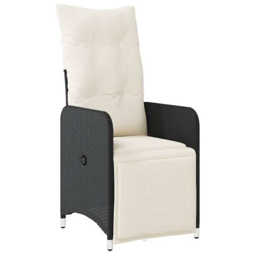 9-dijelni vrtni bistro set od poliratana s jastucima crni - 190 x 80 x 75 cm boja drva 8 Cijena