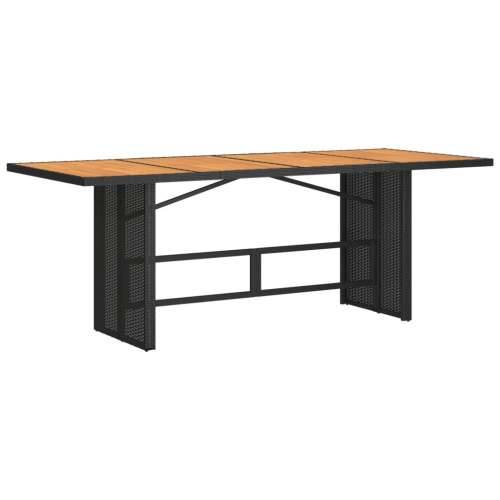 9-dijelni vrtni bistro set od poliratana s jastucima crni - 190 x 80 x 75 cm boja drva 8 Cijena