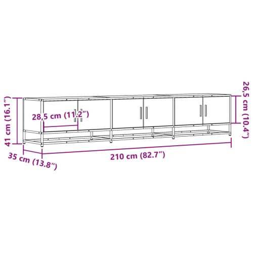 TV ormarić boja smeđeg hrasta 210x35x41 cm konstruirano drvo - Smeđi hrast 1 210 cm Cijena