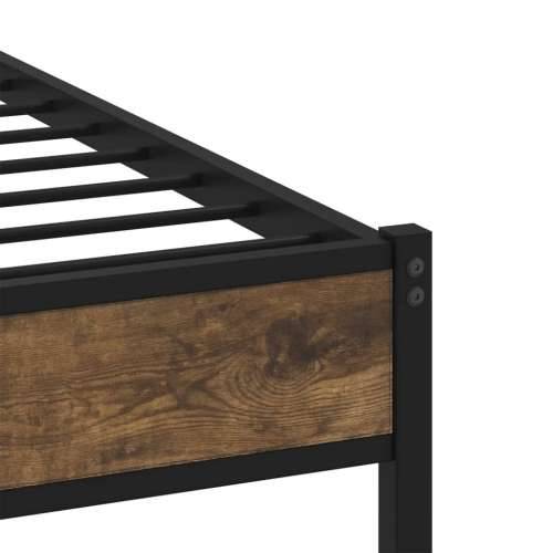 Metalni okvir kreveta bez madraca boja hrasta 183x213 cm - Dimljeni hrast 183 x 213 cm s uzglavljem i niskim podnožjem Cijena