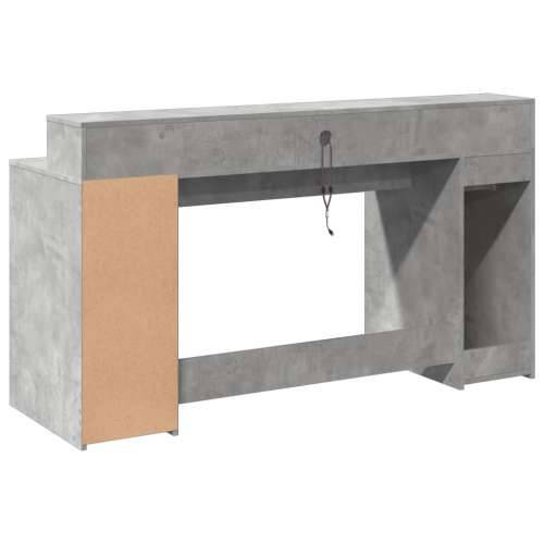 Radni stol s LED svjetlima sivi 160x55x91 cm konstruirano drvo - Beton siva 160 x 55 x 91 cm Cijena