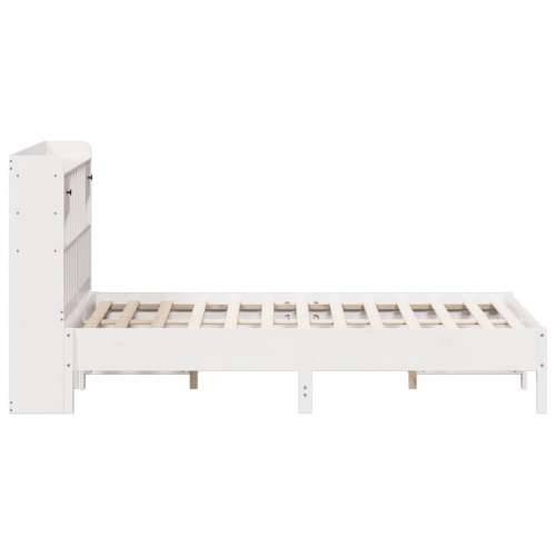 Krevet s regalom z knjige bez madraca bijeli 160x200cm borovina - Bijela 160 x 200 cm Cijena