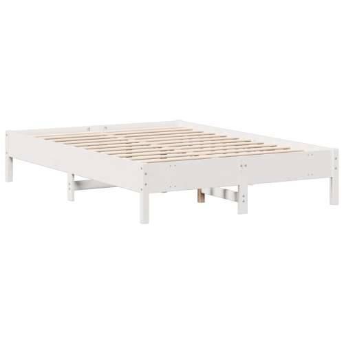 Krevet s regalom z knjige bez madraca bijeli 160x200cm borovina - Bijela 160 x 200 cm Cijena