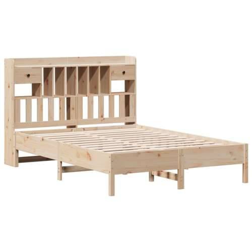 Krevet s regalom za knjige bez madraca 150 x 200 cm od borovine - Prirodna 150 x 200 cm Cijena