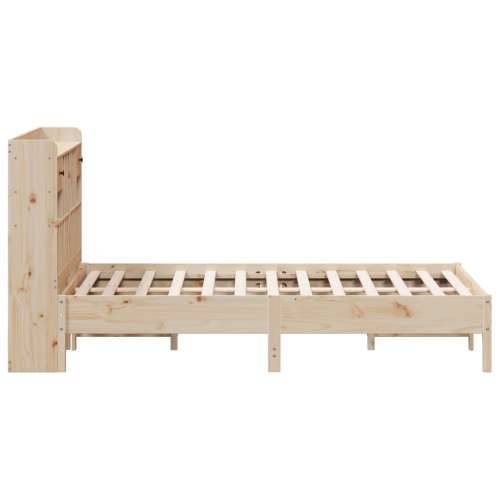 Krevet s regalom za knjige bez madraca 150 x 200 cm od borovine - Prirodna 150 x 200 cm Cijena