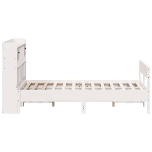 Krevet s regalom z knjige bez madraca bijeli 150x200cm borovina - Bijela 150 x 200 cm Cijena