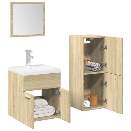 4-dijelni set kupaonskog namještaja boja hrasta sonome drveni - sonoma hrast 41 x 38.5 x 46 cm + 30 x 30 x 80 cm 1 Cijena