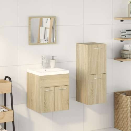 4-dijelni set kupaonskog namještaja boja hrasta sonome drveni - sonoma hrast 41 x 38.5 x 46 cm + 30 x 30 x 80 cm 1 Cijena