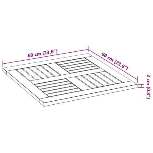 Stolna ploča 60x60x2 cm četvrtasta od masivnog drva bagrema - 60 cm 1 Četvrtasto Cijena