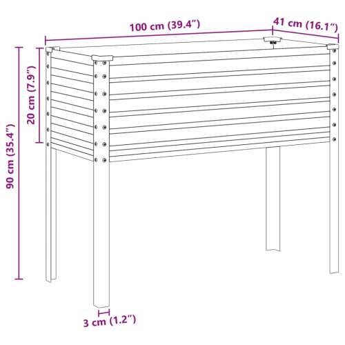 Vrtna sadilica 100x41x90 cm od pocinčanog čelika - Pocinčani čelik / siva 100 x 41 x 90 cm 1 Cijena