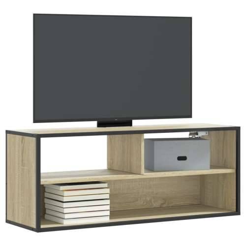 TV ormarić boja hrasta 100x31x39,5 cm konstruirano drvo i metal - sonoma hrast 1 100 cm Cijena