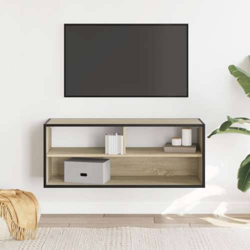 TV ormarić boja hrasta 100x31x39,5 cm konstruirano drvo i metal - sonoma hrast 1 100 cm Cijena