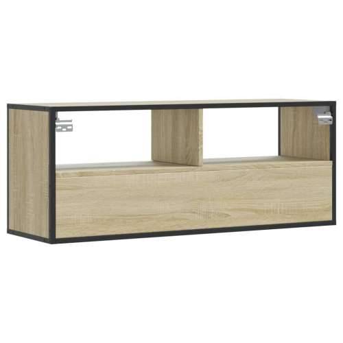 TV ormarić boja hrasta 100x31x39,5 cm konstruirano drvo i metal - sonoma hrast 1 100 cm Cijena