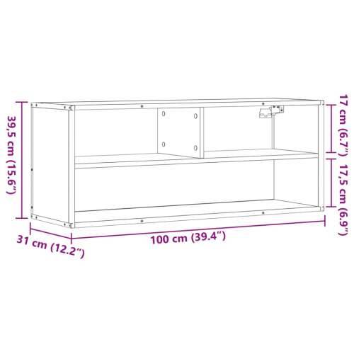 TV ormarić boja hrasta sonome 100x31x39,5 cm konstruirano drvo - Sivi hrast sonoma 1 100 cm Cijena