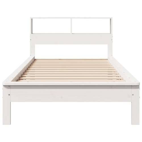 Krevet s regalom z knjige bez madraca bijeli 100x200cm borovina - Bijela 100 x 200 cm Cijena