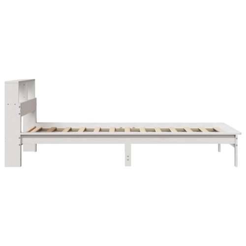 Krevet s regalom z knjige bez madraca bijeli 100x200cm borovina - Bijela 100 x 200 cm Cijena