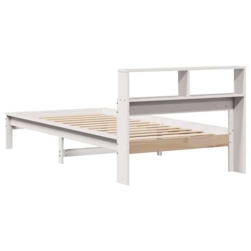 Krevet s regalom z knjige bez madraca bijeli 100x200cm borovina - Bijela 100 x 200 cm Cijena