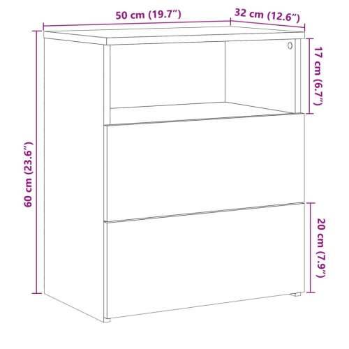 Noćni ormarići boja hrasta artisan 50x32x60cm konstruirano drvo - hrast artisan 1 Cijena