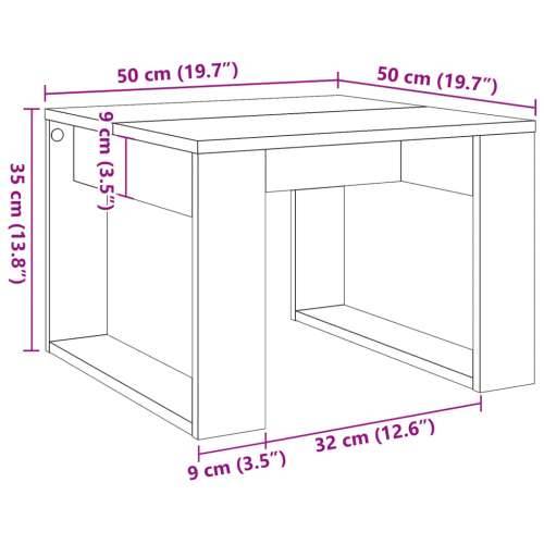 Bočni stolić boja starog drva 50 x 50 x 35 cm konstruirano drvo - Staro drvo 50 x 50 cm 1 Cijena