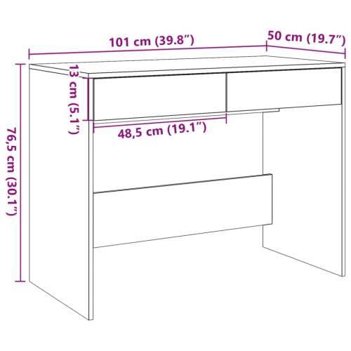 Radni stol boja hrasta artisan 101x50x76,5 cm konstruirano drvo - hrast artisan Cijena