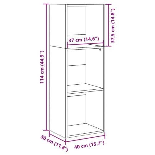 Regal za knjige boja hrasta 40x30x114 cm konstruirano drvo - Dimljeni hrast 1 114 cm 40 cm Cijena