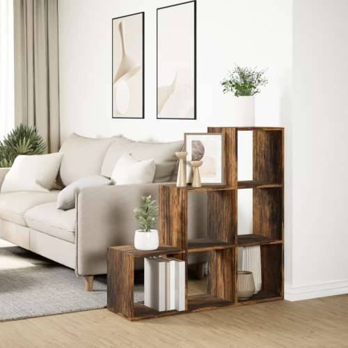 Pregrada / regal za knjige 3 razina hrast 99x29x99 cm drveni - Dimljeni hrast 1 99 cm Cijena