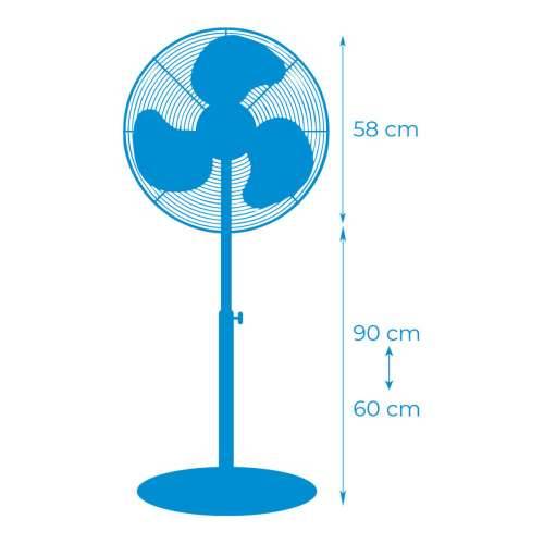 Podni Ventilator EDM 33528 Mat crna 80 W Ø 50 cm Industrijski Cijena