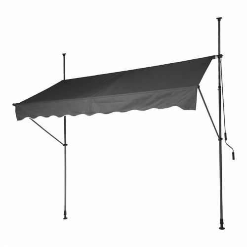 Nadstrešnica Podesivo Siva Poliester 250 x 120 cm Cijena
