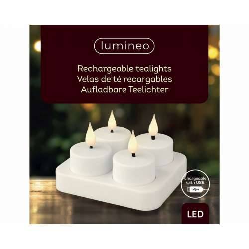 LED Svijeća Lumineo 485346 Bijela Punjivo Unutrašnjost (4 kom.) Cijena