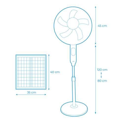 Podni Ventilator EDM 33523 Bijela 25 W Solarno Cijena