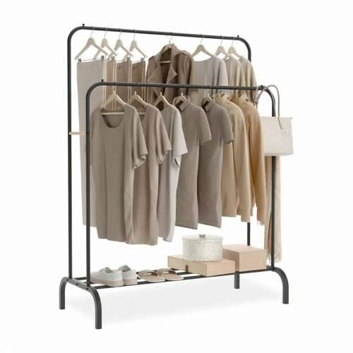 Mēteļu stends Newlux Hangy Duo 30 Crna Metal 115 x 50 x 150 cm Cijena