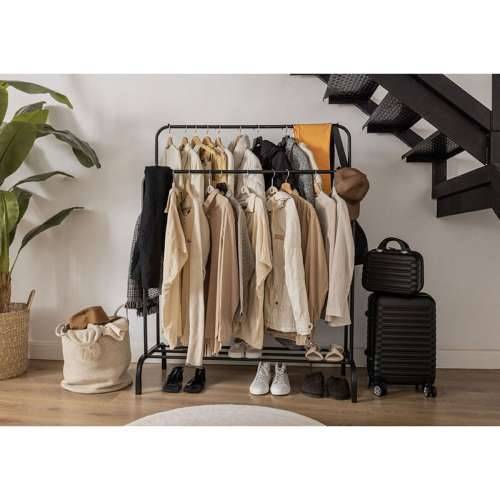 Mēteļu stends Newlux Hangy Duo 30 Crna Metal 115 x 50 x 150 cm Cijena